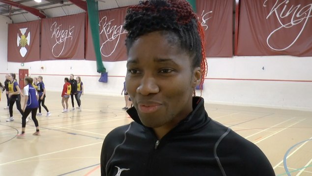 England netball captain visits Kent school to inspire young girls to play the sport