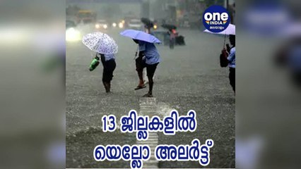 കേരള; കനത്ത മഴക്ക് സാധ്യത; 13 ജില്ലകളില്‍ യെല്ലോ അലര്‍ട്ട് പ്രഖ്യാപിച്ചു
