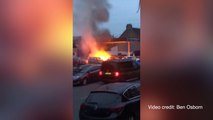 Suspected arson at Springhead Car Sales in Northfleet