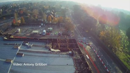 Drone footage shows scale of fire damage at Folkestone Morrisons