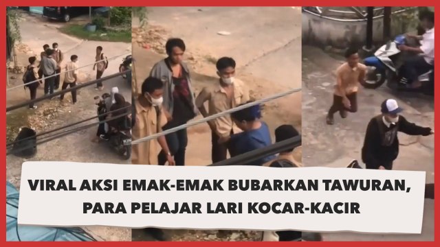 Viral Aksi Emak-emak Bubarkan Tawuran, Para Pelajar Lari Kocar-kacir