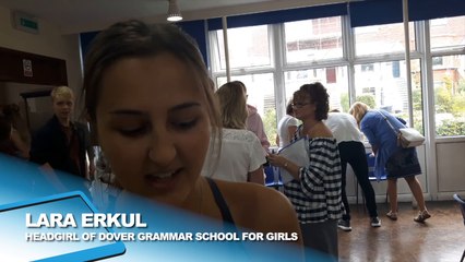 Headgirl of Dover Grammar School for Girls gives her exam results