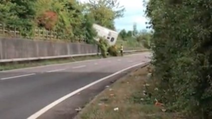 Coach overturns on the M25