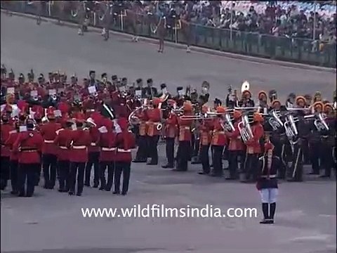 Beating the retreat ceremony at vijay chowk