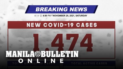 DOH reports 1,474 new cases, bringing the national total to 2,824,499, as of NOVEMBER 20, 2021