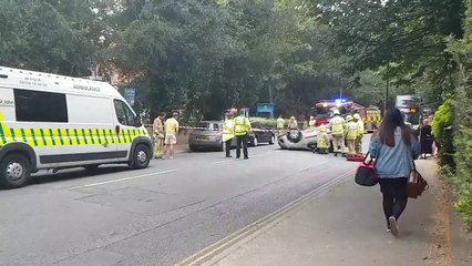 Car overturns on New Dover Road