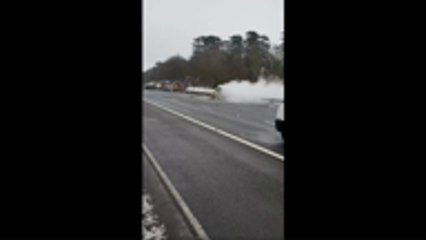 Dangerously icy roads cause chaos on M20