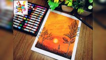 Esay Oil Pastel Drawing for Beginners STEP by STEP
