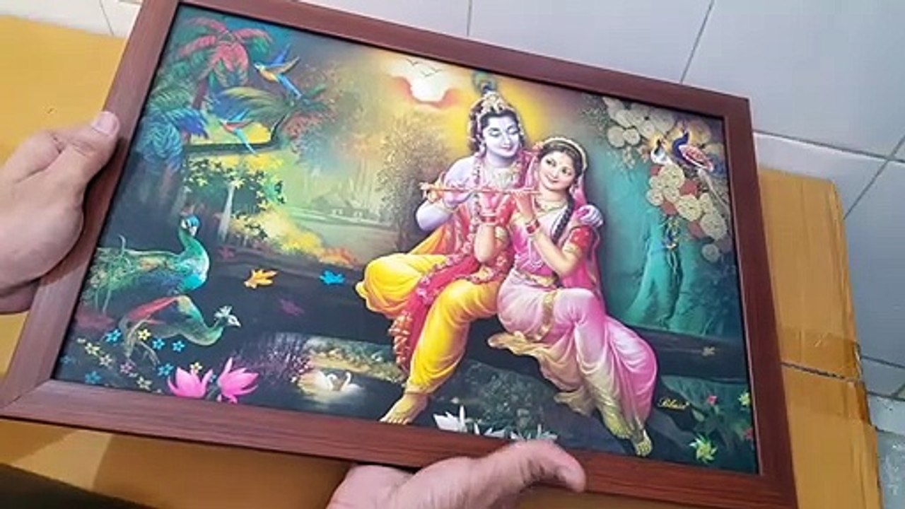 Unboxing and Review of Krishna Radha Framed Painting, Multicolour, Religious, 12 x 18 inch વેલેન્ટાઈન ડે ગિફ્ટ