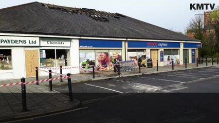 The aftermath of the fire at the Tesco Express in Ashford