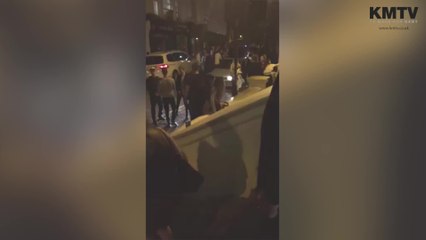 Street brawl in town centre caught on camera