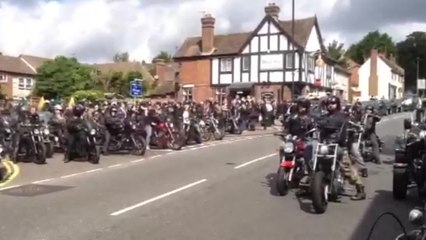 Bikers join for death crash victim's funeral