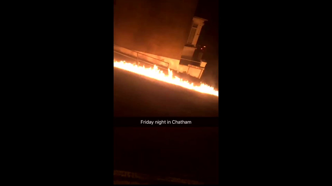 Car in flames after being torched