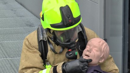 Fire crews attend 'deadly chemical spill' as part of dramatic training exercise