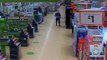 This is the chilling moment a killer is caught on supermarket CCTV picking up the eight-inch knife he used to stab his flatmate 37 times before leaving the weapon in his chest