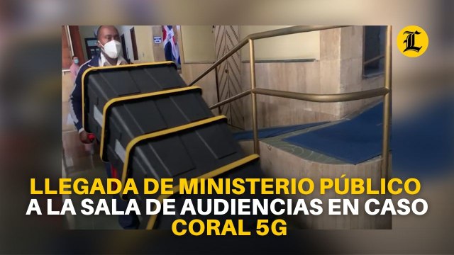 Llegada de Ministerio Público a la Sala de Audiencias en caso Coral 5G
