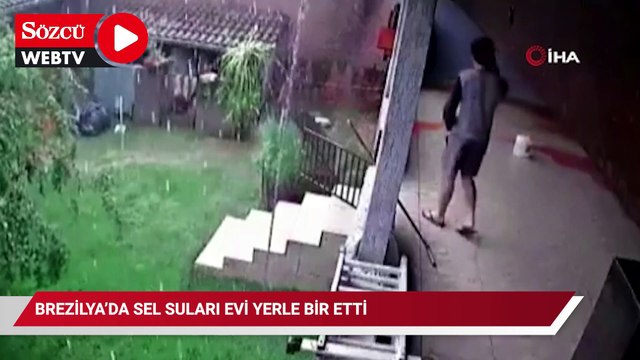 Brezilya'da sel suları evi yerle bir etti