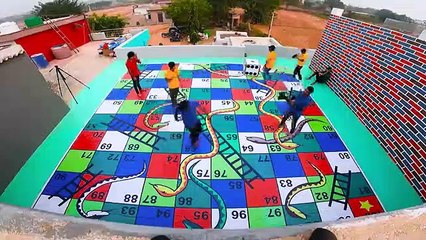 Biggest Saap Seedhi in World  सबसे बड़ी साँप सीढ़ी  Looser Will Get Cold Ice Bucket