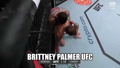 Michael Chiesa jokes with Sean Brady mid-fight