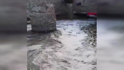 DERE, ATIK SULAR NEDENİYLE RENK DEĞİŞTİRİP KÖPÜRDÜ