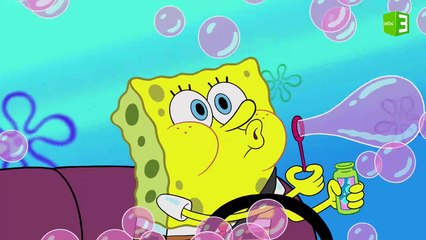 سبونج بوب يصنع الفقاعات أثناء القيادة والنتيجة..