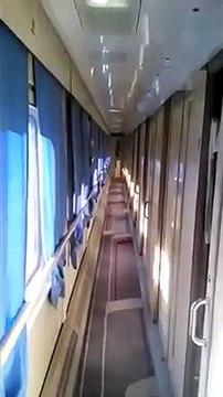 Les ombres des fenetres dans ce couloir de train en marche vont vous hypnotiser
