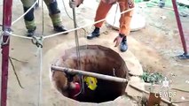 Vídeo: homem fica preso em cisterna de 15 metros de profundidade
