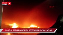 Konya'da kauçuk imalathanesinde kazan patlayınca yangın çıktı