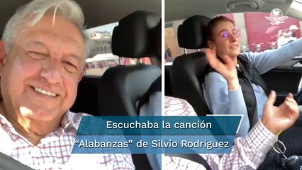 AMLO comparte video de traslado al Zócalo en auto de su esposa, “una conductora extraordinaria”