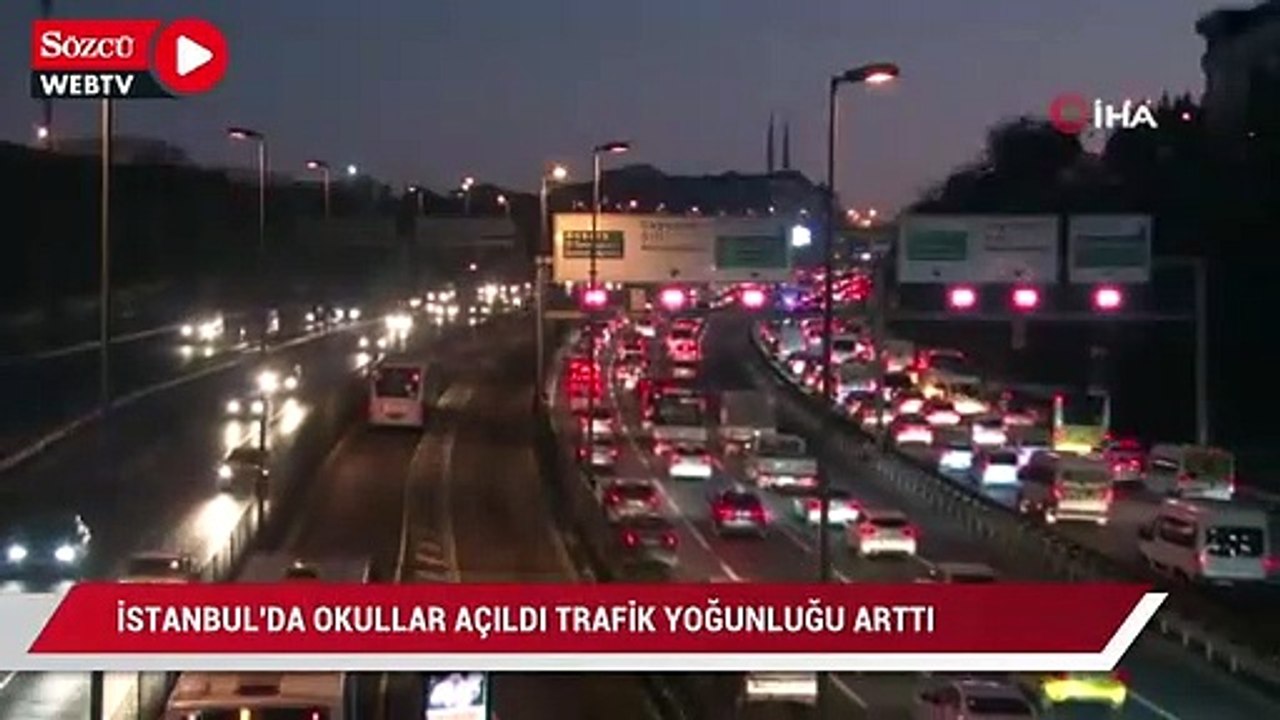 İstanbul'da okullar açıldı, trafik yoğunluğu arttı