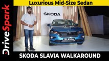 Skoda Slavia Walkaround | Design, Features, Engine & Gearbox Options, Colours, Boot Space & More