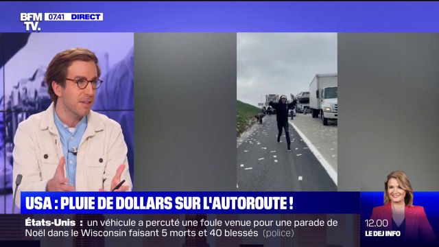 Aux États-Unis: une pluie de dollars tombe sur l'autoroute