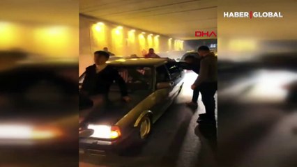 Ataşehir'de düğün konvoyunda drift terörü! Tünel kapatıp trafiği engellediler