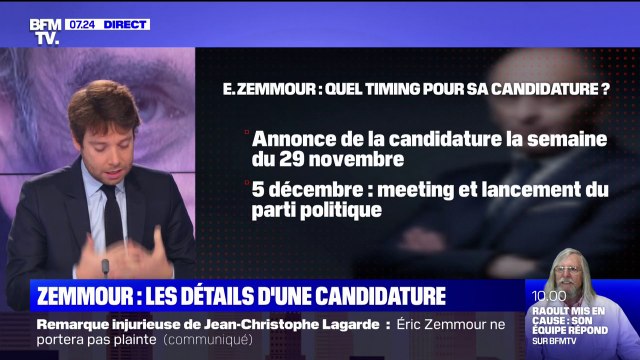 Éric Zemmour devrait officiellement lancer sa candidature la semaine du 29 novembre
