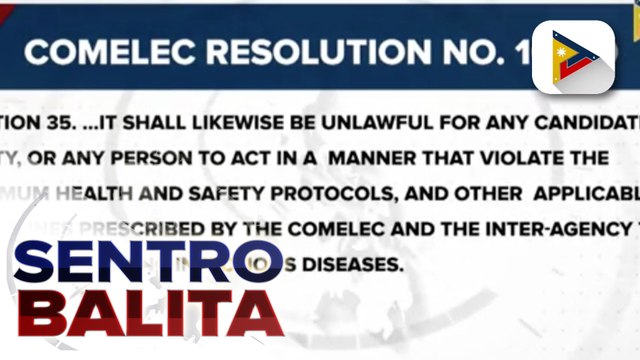 Comelec, ipinaalala sa mga kandidato na dapat nasusunod ang health protocols sa pangangampanya