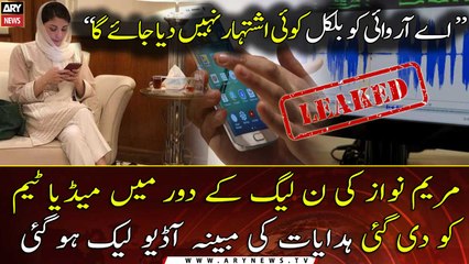 "ARY ko bilkul koi ishtehaar nahi diya jaye ga" Maryam Nawaz's audio leaked out