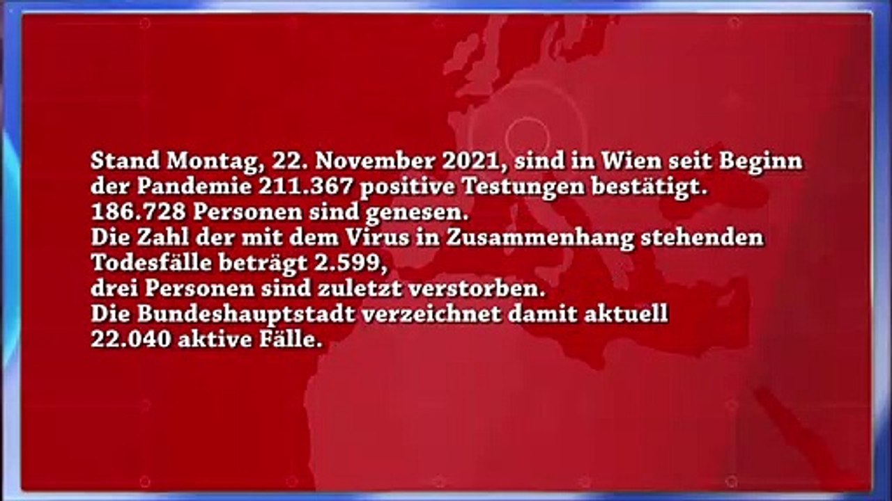 Corona News Kennzahlen aus Wien 22. 11. 2021