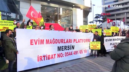 Evim mağdurları TMSF önünde eylem yaptı