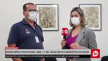 Ensino médio profissional abre 1,1 mil vagas na região; veja