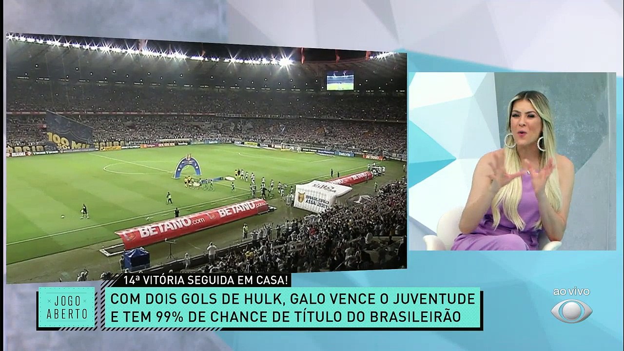 PREPARA A GARGANTA, TORCEDOR DO GALO! Atlético-MG venceu o Juventude com dois gols de Hulk e chegou a 99% de chance de título do Campeonato Brasileiro. #JogoAberto #AtleticoMG #Galo