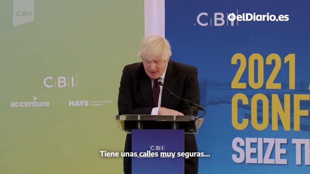 Boris Johnson acaba hablando de Peppa Pig en un discurso ante empresarios británicos