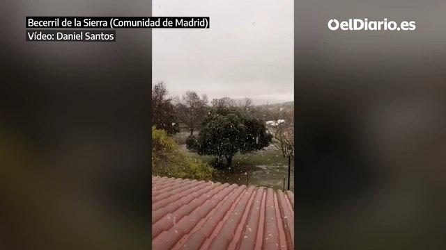 Primeros copos de nieve en Becerril de la Sierra