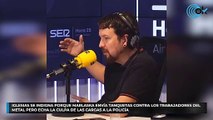 Iglesias se indigna porque Marlaska envía tanquetas contra los trabajadores del metal pero echa la culpa de las cargas a la Policía