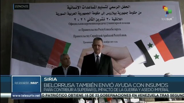 Siria: Arriba ayuda humanitaria proveniente de Belorusia y China