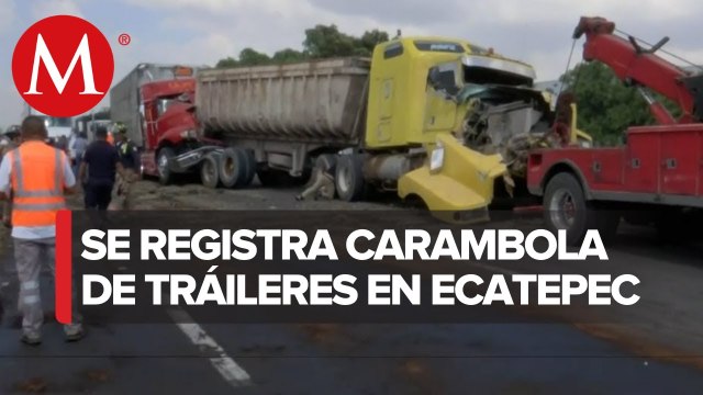 Choque múltiple de tráileres en el circuito interior mexiquense, Edomex