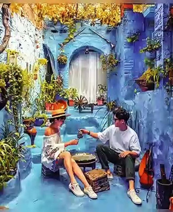 Morocco in North Africa : There is next a dull moment in Chefchaouen.