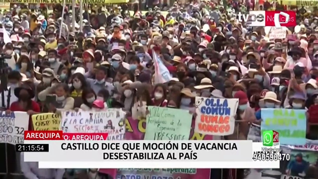 Pedro Castillo y Dina Boluarte entregan alimentos para ollas comunes y se pronuncian sobre pedido de vacancia