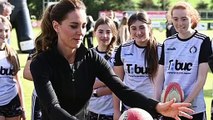 Catherine Outclasses Prince William in Football Techniques