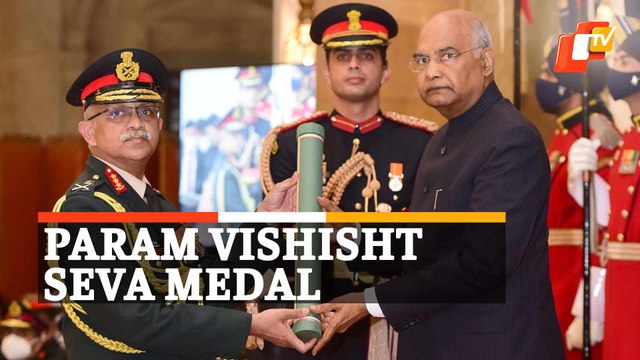 Vice Chief of Army Staff, Lt Gen Chandi Prasad Mohanty receives PVSM
