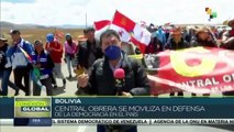 Central Obrera de Bolivia se moviliza en defensa de la democracia y en apoyo a Luis Arce